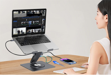 Laptop stand with docking