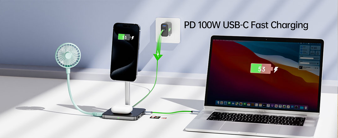 MG100B magnetic iphone stand hub