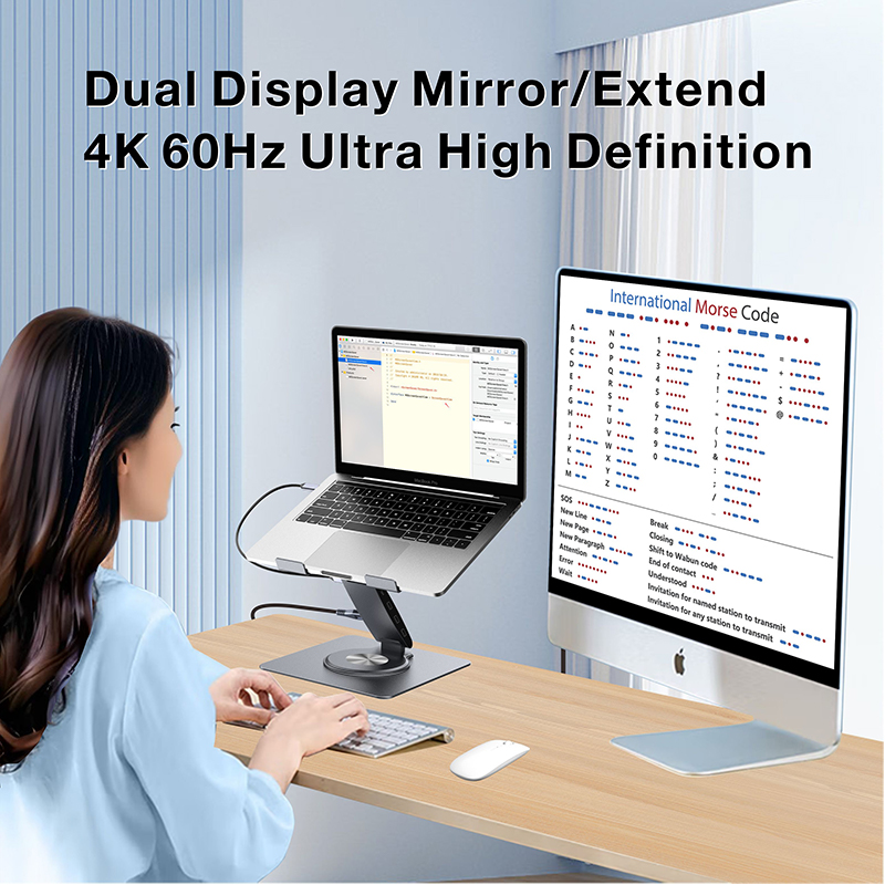 PCR100C+ USB C Laptop Docking Station Stand
