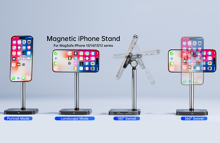 notebook hub stand with wireless charger