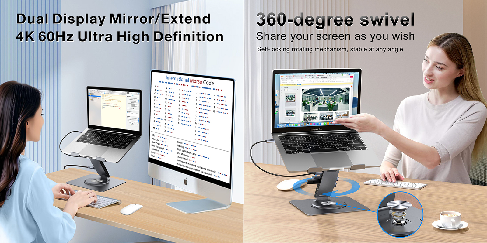 Portable Laptop Stand with Integrated Dock