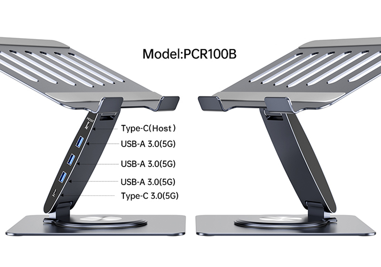 4-in-1 laptop stand with USB-C hub integrated