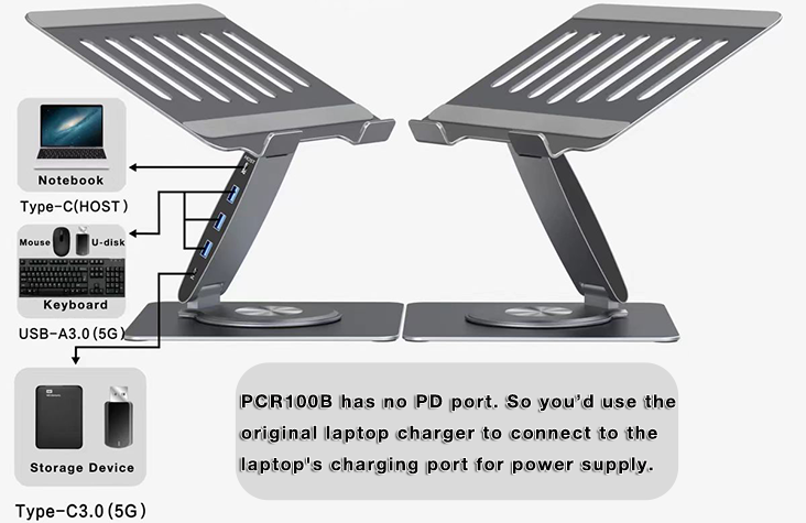 PCR100B aluminum hub stand