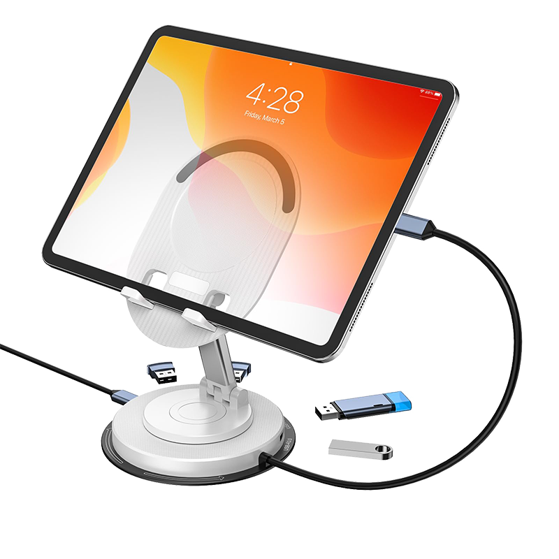 Adjustable Ergonomic Portable tablet Stand Type-C Docking Station