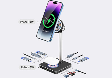 MG100B Docking Station with Magsafe Wireless Charger