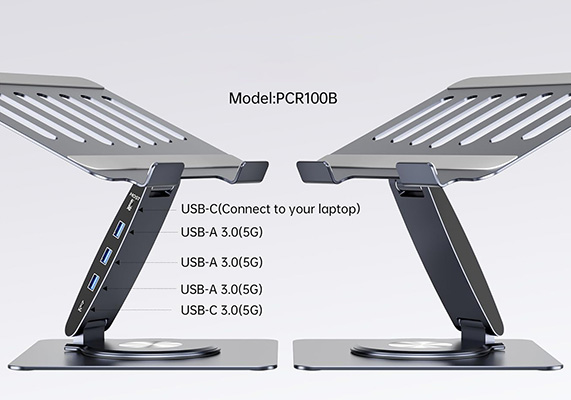 PCR100B Laptop Stand Docking Station 12-IN-1