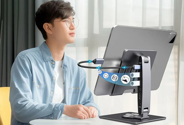 tablet stand with docking